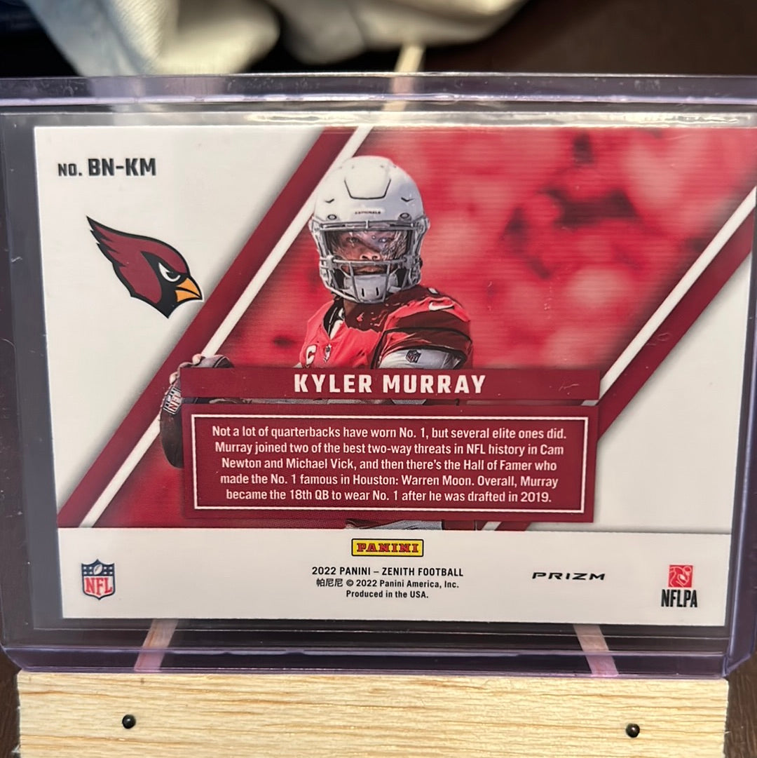 2022 Panini Zenith Kyler Murray Behind the Numbers Silver Prizm Trading Card