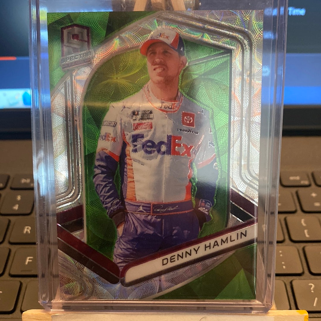 Denny Hamlin 2020 PANINI CHRONICLES SPECTRA NEON GREEN KALEIDOSCOPE 07/49 Trading Card