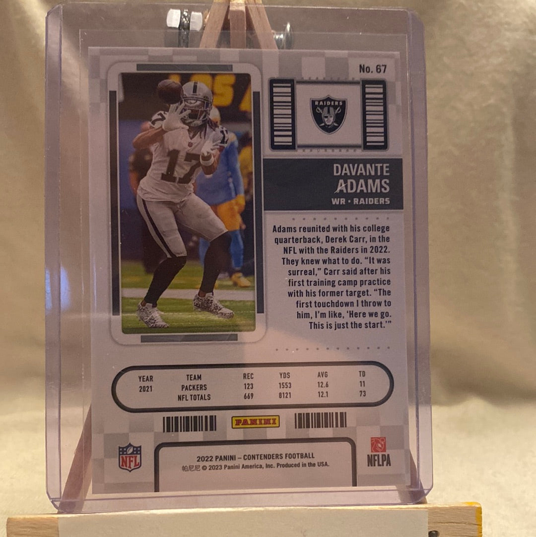 2022 PANINI CONTENDERS DAVANTE ADAMS CHAMPIONSHIP TICKET 68/99 LASVEGAS RAIDERS Trading Card