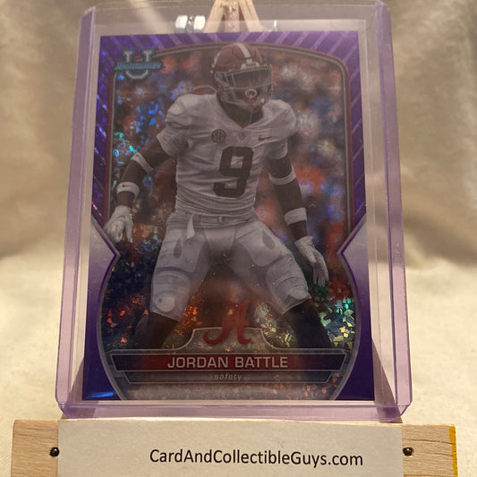 2022 Bowman University Chrome Base Purple Mini Diamond #27 Jordan Battle /399 Trading Card