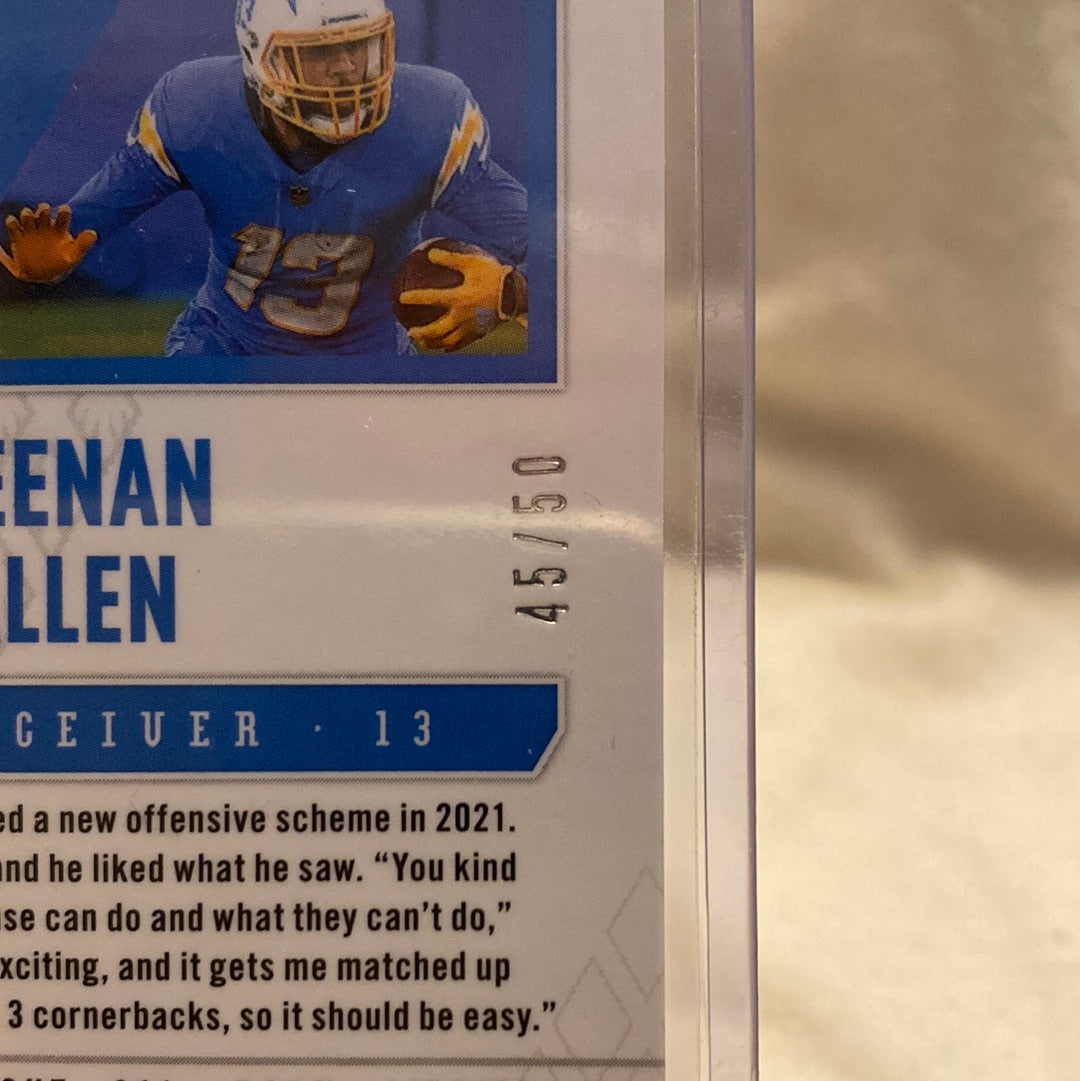 2021 PANINI PHOENIX KEENAN ALLEN BLUE ICE 45/50 LOS ANGELES CHARGERS Trading Card