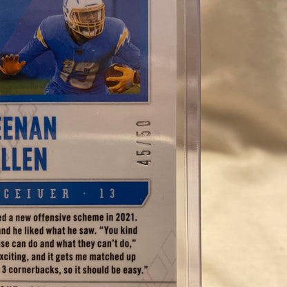 2021 PANINI PHOENIX KEENAN ALLEN BLUE ICE 45/50 LOS ANGELES CHARGERS Trading Card