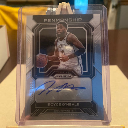 2022-23 Prizm Basketball #PNM-RON Royce O’Neale Penmanship Auto Nets JH Trading Card