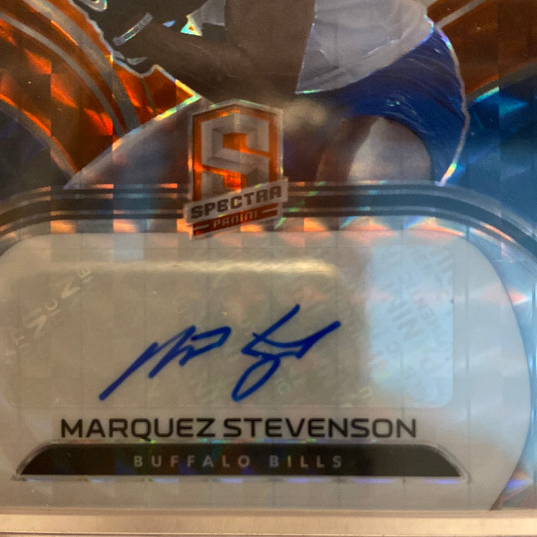 2022 PANINI SPECTRA MARQUEZ STEVENSON NEON ORANGE RC ROOKIE AUTO 7/10 BILLS Trading Card