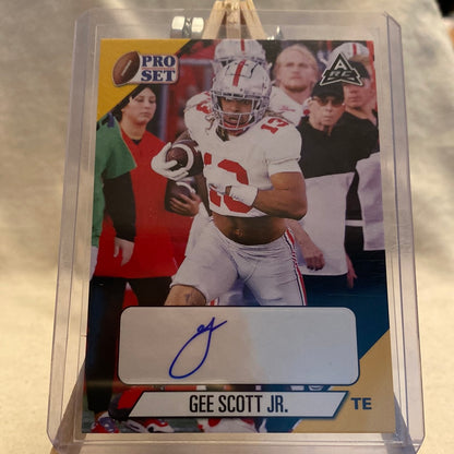 2021 Pro Set College Football Gee Scott Jr PS-GSJ Auto Ohio State Yellow Trading Card