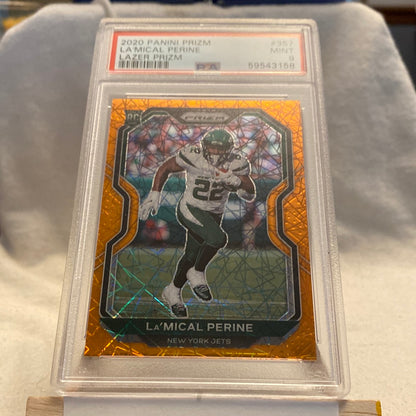 2020 Panini Prizm Rookie Lazer Prizm La'Mical Perine #357 PSA 9 MINT Rookie RC Trading Card