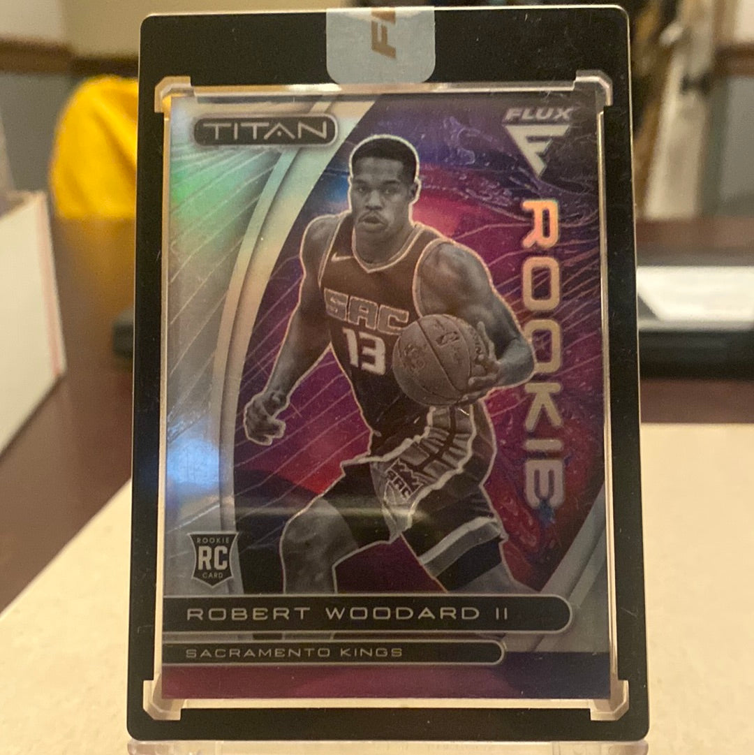 2020-21 PANINI FLUX ROBERT WOODARD II SILVER PRIZM RC ENCASED KINGS Trading Card