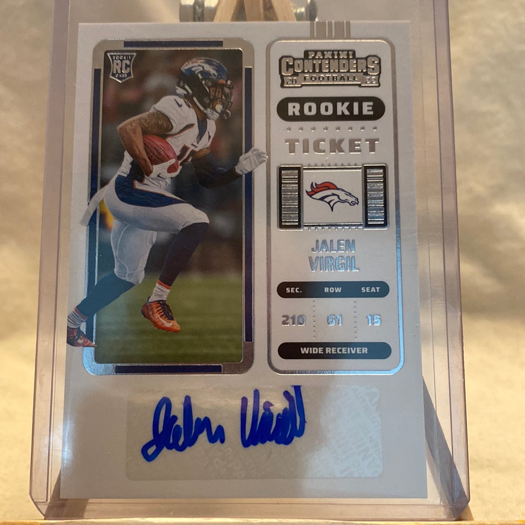 Jalen Virgil | 2022 Panini Contenders | Rookie Ticket Auto | Broncos Trading Card