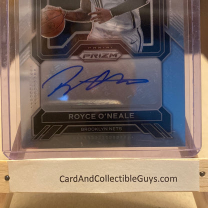 2022-23 Prizm Basketball #PNM-RON Royce O’Neale Penmanship Auto Nets JH Trading Card