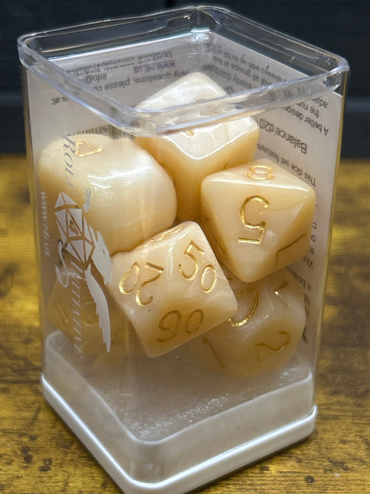 7-Set “Marble Latté” RPG Dice