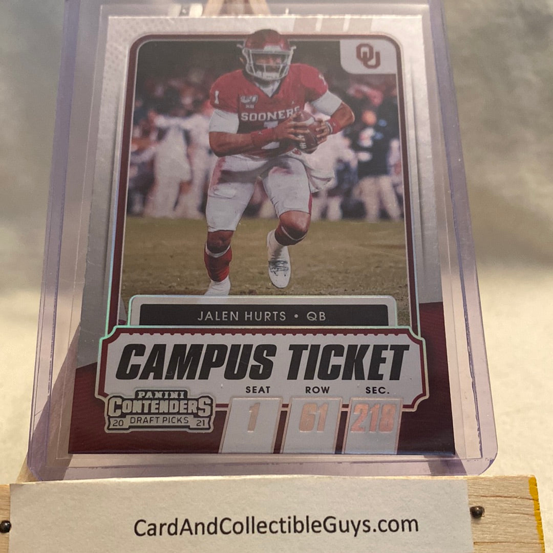 2021 PANINI CONTENDERS DRAFT PICKS JALEN HURTS CAMPUS TICKET Trading Card