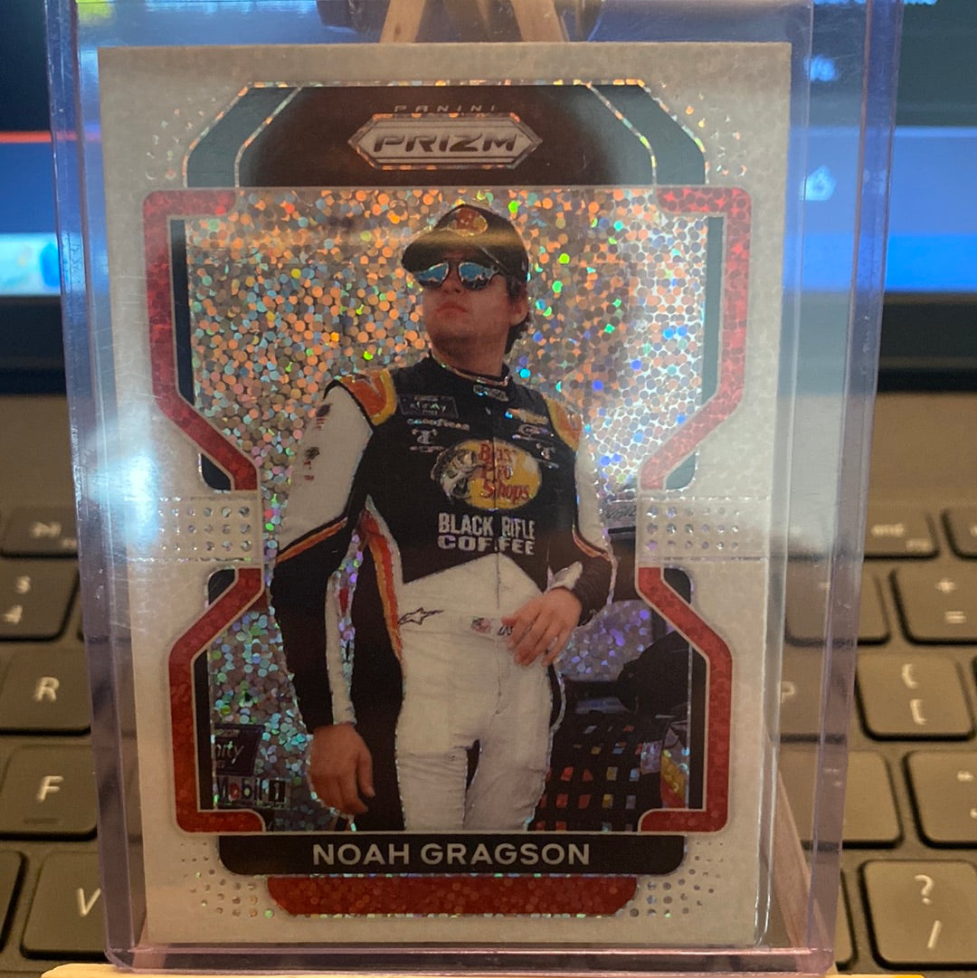 NOAH GRAGSON SSP WHITE SPARKLE PRIZM - 2022 NATIONAL TREASURES RACING EXCLUSIVE Trading Card