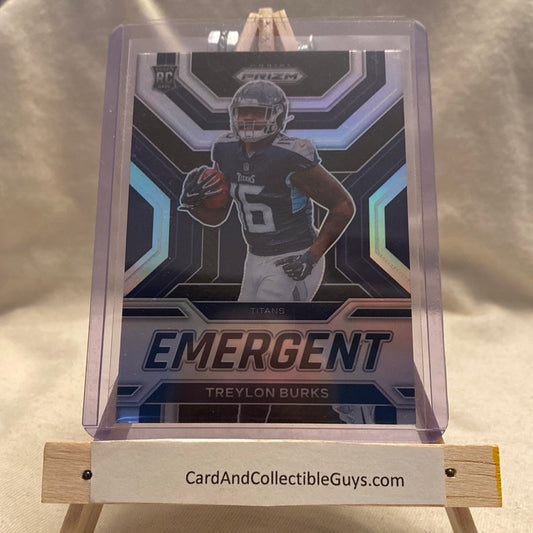 2022 PANINI PRIZM TREYLON BURKS ROOKIE RC EMERGENT INSERT TENNESSEE TITANS #E-8 Trading Card