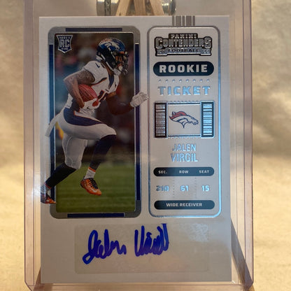 Jalen Virgil | 2022 Panini Contenders | Rookie Ticket Auto | Broncos Trading Card