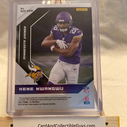 2021 Panini XR Kene Nwangwu 082 /199 Rookie Auto Patch Minnesota Trading Card