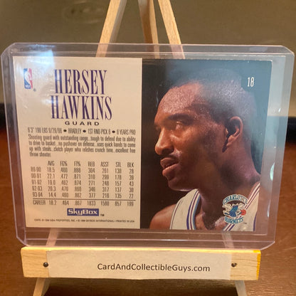 1994-95 SkyBox Premium Basketball #18 Hersey Hawkins Autographed Trading Card