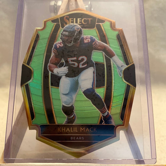 2018 PANINI SELECT KHALIL MACK LIME GREEN DIE-CUT 44/49 CHICAGO BEARS Trading Card