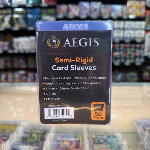 Protect: Aegis Semi-Rigid Card Sleeves 50ct (Graded Size)