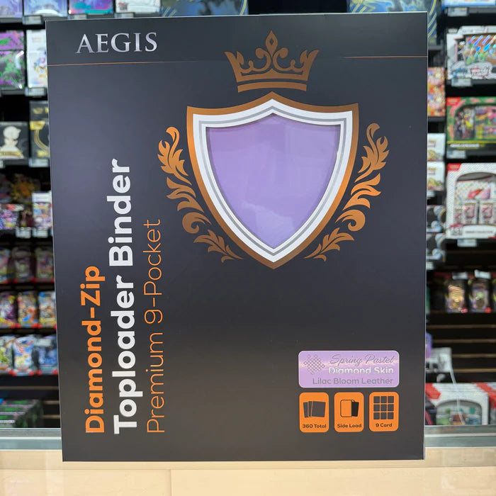 Protect : AEGIS Premium 9 Pocket Toploader Diamond Zip-Binder (Lilac Bloom)