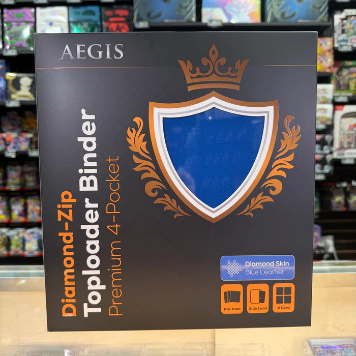 Protect: AEGIS Premium 4 Pocket Diamond Zip Toploader Binder (Blue)