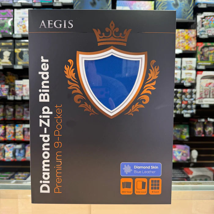 Protect: AEGIS Premium 9-Pocket Diamond Zip Binder (Blue)