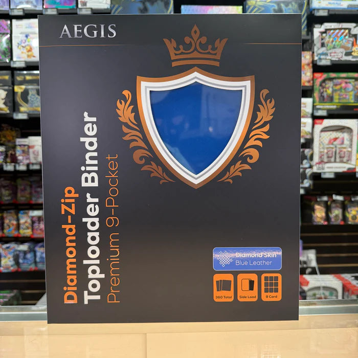 Protect : AEGIS Premium 9 Pocket Toploader Diamond Zip-Binder (Blue)