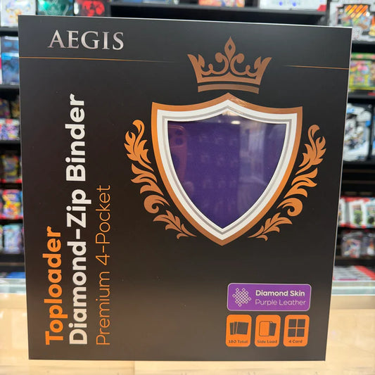 Protect: AEGIS Premium 4 Pocket Diamond Zip Toploader Binder (Purple)