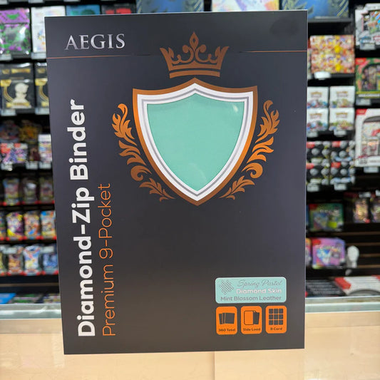 Protect: AEGIS Premium 9-Pocket Diamond Zip Binder (Mint Blossom)
