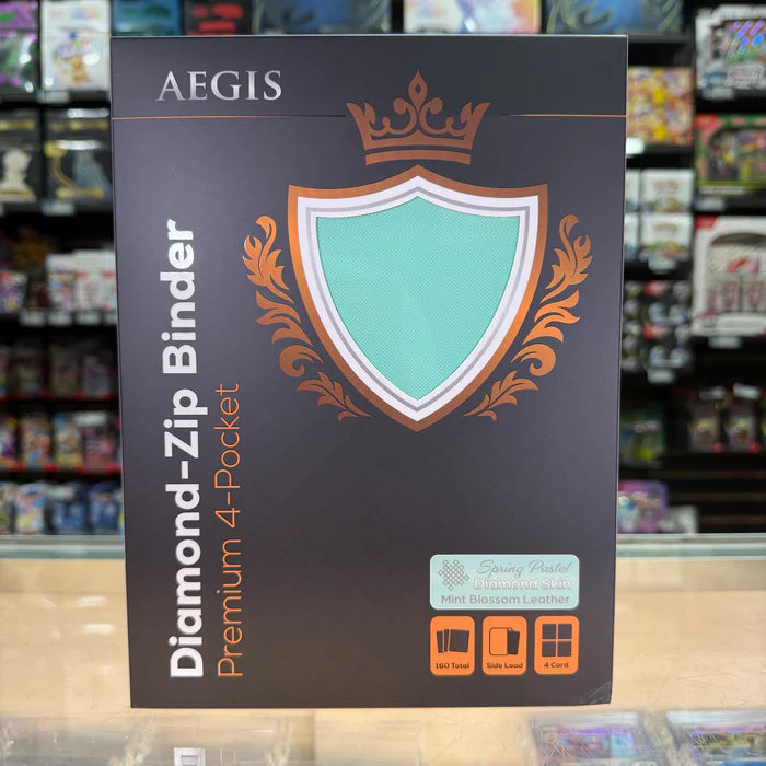 Protect: AEGIS Premium 4-Pocket Diamond Zip Binder (Mint Blossom)
