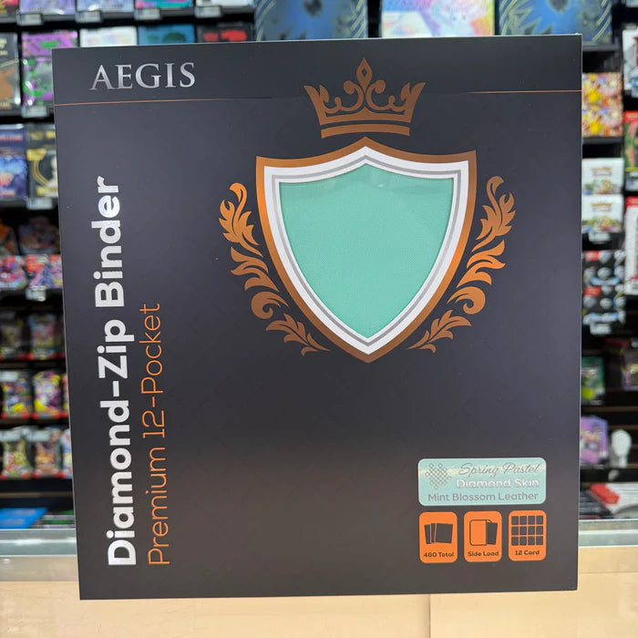 Protect: AEGIS Premium 12 Pocket Diamond Zip Binder (Mint Blossom)