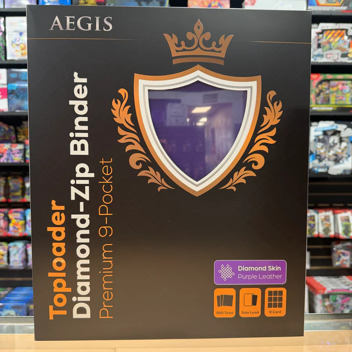 Protect : AEGIS Premium 9 Pocket Toploader Diamond Zip-Binder (Purple)