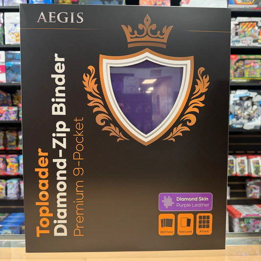 Protect : AEGIS Premium 9 Pocket Toploader Diamond Zip-Binder (Purple)