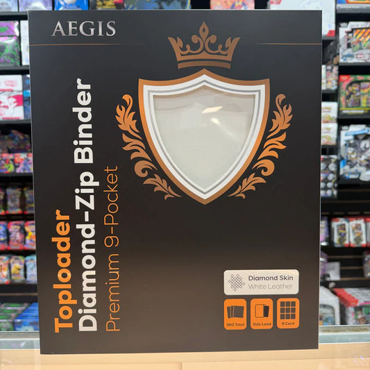 Protect : AEGIS Premium 9 Pocket Toploader Diamond Zip-Binder (White)