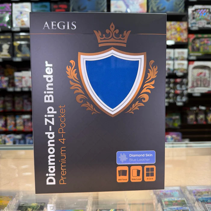 Protect: AEGIS Premium 4-Pocket Diamond Zip Binder (Blue)