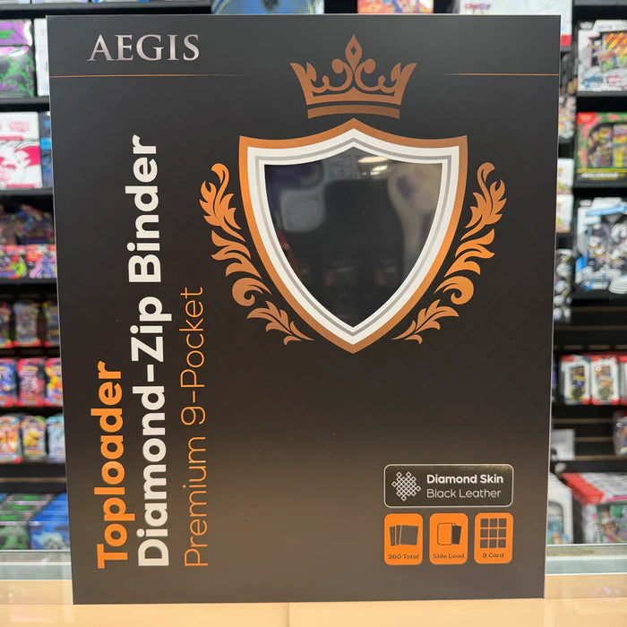 Protect : AEGIS Premium 9 Pocket Toploader Diamond Zip-Binder (Black)