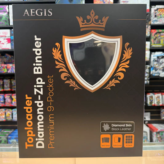 Protect : AEGIS Premium 9 Pocket Toploader Diamond Zip-Binder (Black)