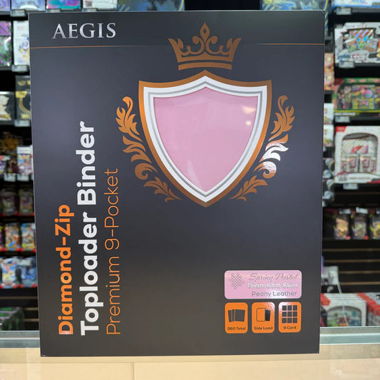 Protect : AEGIS Premium 9 Pocket Toploader Diamond Zip-Binder (Peony)