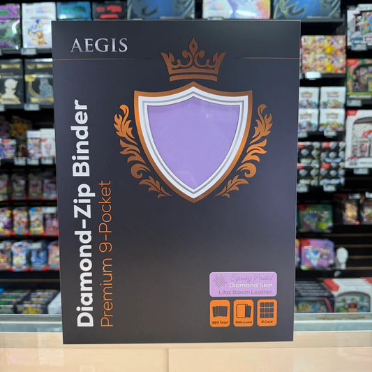 Protect: AEGIS Premium 9-Pocket Diamond Zip Binder (lilac Bloom)