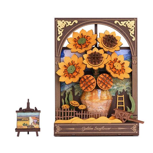 Golden Sunflower 3D art