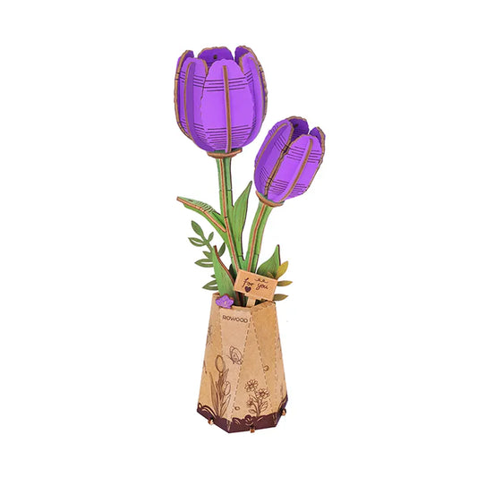 Purple Tulip wooden bloom craft