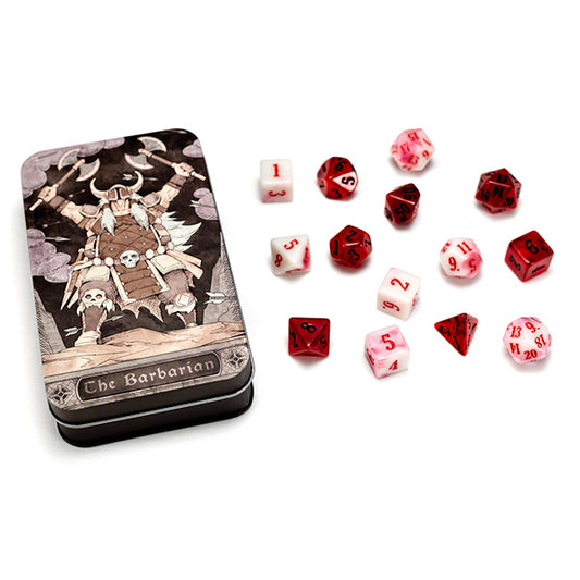 Dice: RPG Class Barbarian Set Tin (14 Dice)