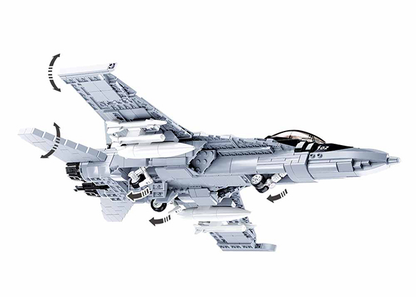 Model Bricks: Model F-18 Hornet Fighter Jet Building Brick Kit (628 pcs)