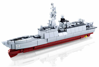 Model Bricks: Destroyer Military Ship 1:450 Scale Building Brick Kit (457 pcs)