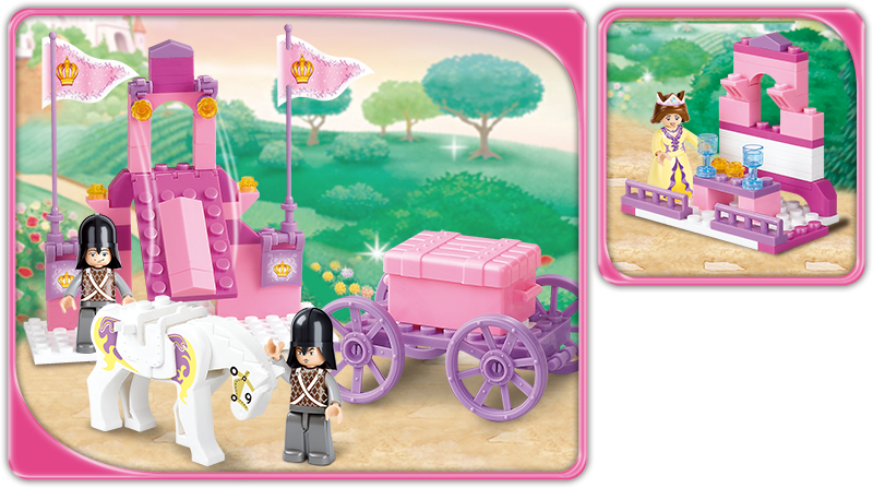 Model Bricks: Girl's Dream Royal Carriage Building Brick Kit (137 Pcs)