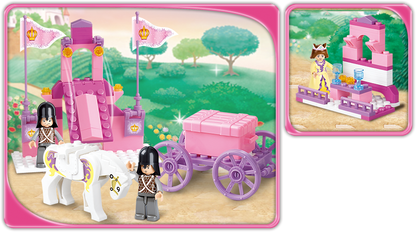 Model Bricks: Girl's Dream Royal Carriage Building Brick Kit (137 Pcs)