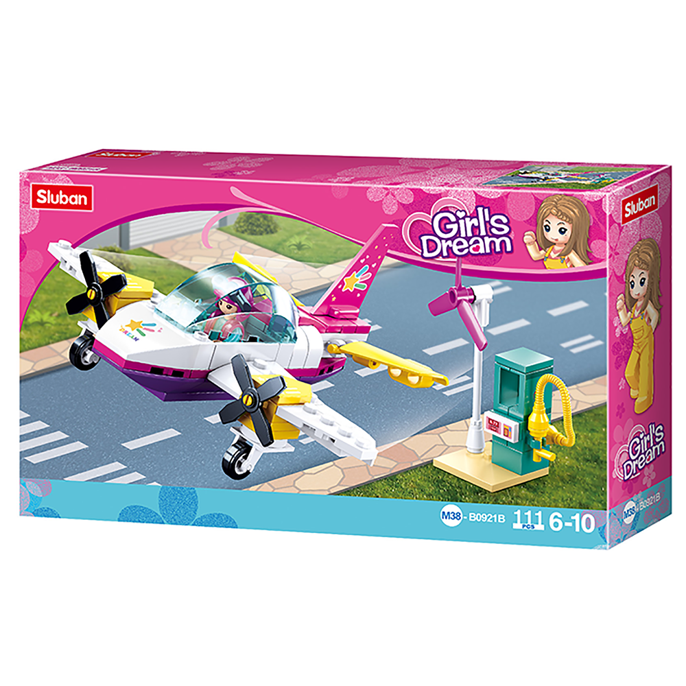 Model Bricks: Girl's Dream Plane Building Brick Kit (111 pcs)