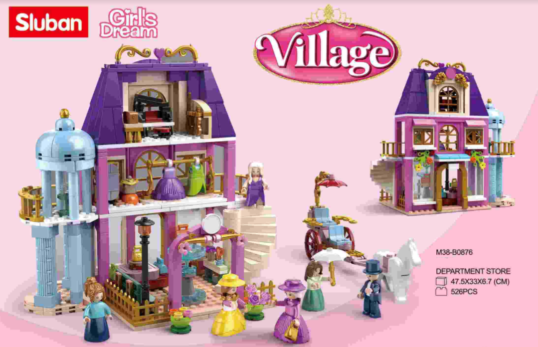 Model Bricks: Girl's Dream Village Department Store Building Brick Kit (526 pcs)