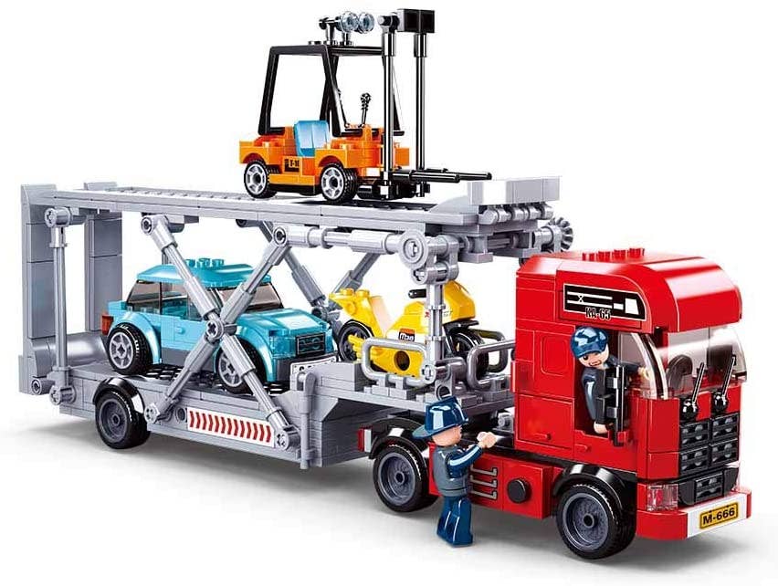 Model Bricks Modern Car Transporter Building Brick Brands (542 pcs)