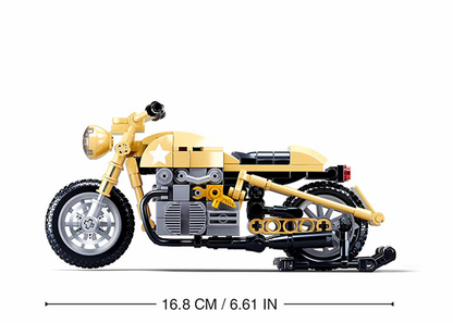 Model Bricks: Yellow Motorcycle Building Brick Kit (223 pcs)