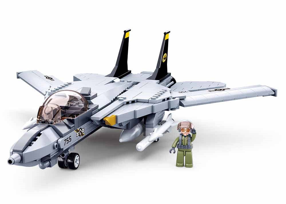 Model Bricks: F14 Fighter Jet Building Brick Kit (396 Pcs)